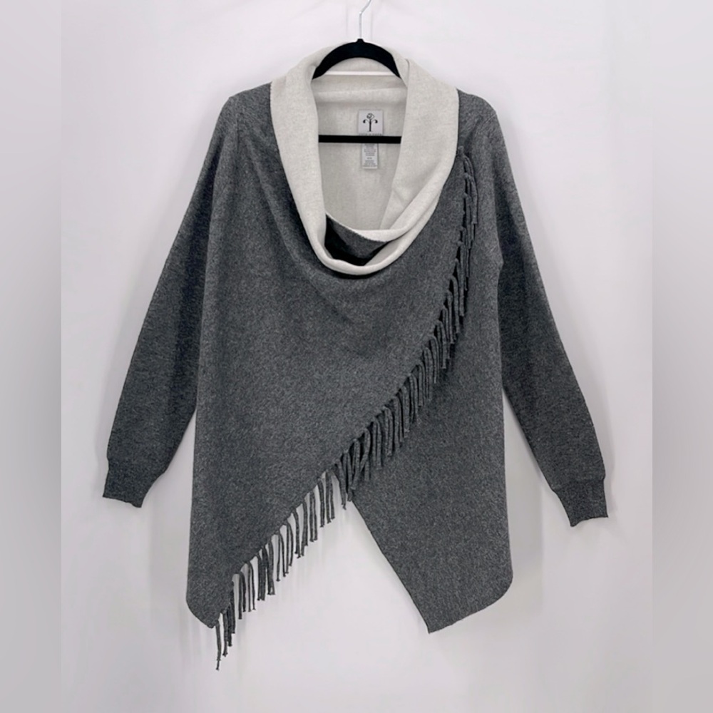 Rain + Rose Wool Blend Wrap Cardigan